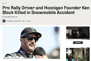 肯布洛克因雪车事故去世 曾经的漂移王留下了无数精彩镜头一路走好