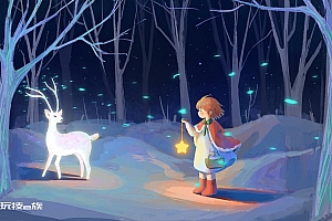 梦幻森林小女孩唯美卡通壁纸