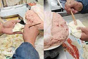 男子1秒包2个馄饨手速惊人 拍摄者:干了10多年,应该是熟能生巧