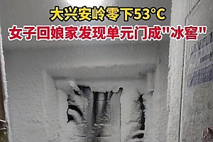 极寒下的黑龙江:回娘家发现单元门变“冷库”入口,冰箱都比这暖和