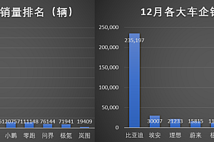 新能源车2022全年销量解读:比亚迪市占率近3成,蔚小理重回第一线
