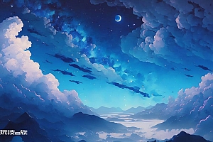 月亮星空动漫风景壁纸