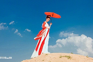 古风美女 红色油纸伞图片高清下载