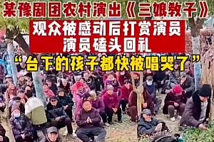 豫剧演员接受打赏后跪地 网友:生活不易