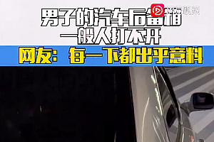 男子的汽车后备箱,一般人打不开,网友:每一下都出乎意料啊!