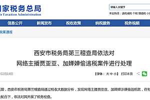 开年首罚,小主播查税潮来了