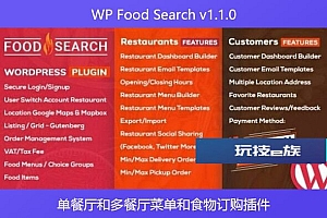 WP Food Search v1.1.0 – 单餐厅和多餐厅菜单和食物订购插件