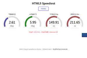 使用Docker快速安装HTML5-Based Speedtest,可以准确的测试本地到VPS的网络速度