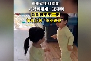 弟弟打姐姐妈妈让其还手推回去 网友怒赞这妈妈能处啊!