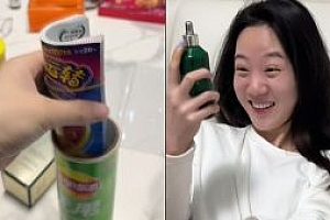 男子把空薯片盒塞满礼物 “所以我的男朋友在哪里”