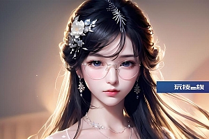 戴眼镜的长发萌妹动漫美女壁纸