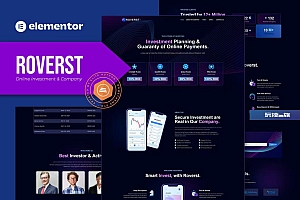 Roverst – 在线投资财富公司 Elementor 模板工具包