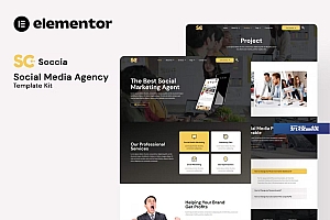 Soccia – 全媒体营销公司WordPress网站模板 Elementor Template Kit