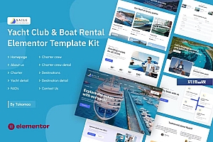 Saile | 游艇俱乐部和船只租赁游船出海网站模板 Elementor Template Kit