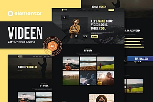 Videen – 摄影师视频编辑服务网站模板 Elementor Template Kit
