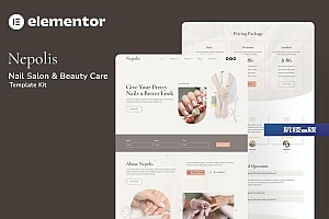 Nepolis – 美甲网站模板美容护理主题 Elementor Template Kit