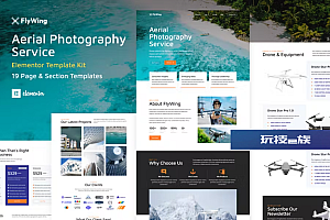 FlyWing – 无人机航拍视频和摄影 WordPress Elementor 模板套件