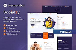 Socialzy – 社交媒体营销机构 Elementor 模板套件