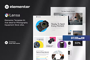 Lensa – 相机和摄影设备商店 Elementor 模板套件