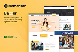 Bazzer – 影响者营销机构 Elementor 模板套件