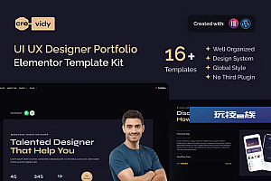 Crevdy – UI UX Designer Portfolio Elementor 模板工具包