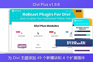 Divi Plus v1.9.8 – 为 Divi 主题添加 49 个新模块和 4 个扩展插件