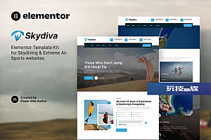 Skydiva – 跳伞和极限空中运动 Elementor 模板套件