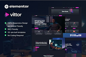 Vittor – 视频制作服务 Elementor Pro 模板套件