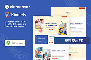 Kinderly – 儿童治疗师和心理学家 Elementor 模板套件