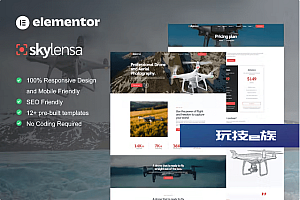 Skylensa – 航空摄影和摄像 Elementor 模板套件