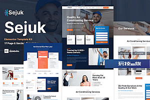 Sejuk – 空调和 HVAC 维修服务 Elementor Pro 模板套件