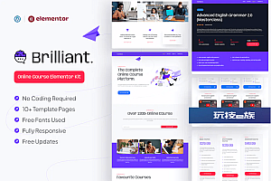 Brilliant – 在线课程 Elementor Pro 模板套件