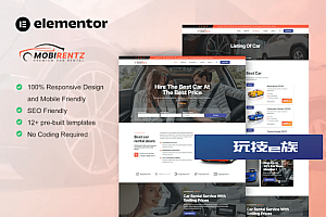 Mobirentz – 汽车租赁和汽车经销商 Elementor 模板套件