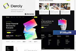 Deroly – 数字银行和信用卡元素模板套件