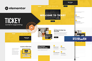 Tickey – 内容文案服务 Elementor 模板套件