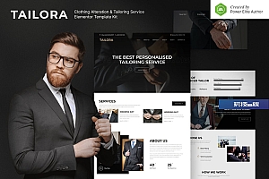 Tailora – 服装改造和剪裁服务 Elementor Template Kit