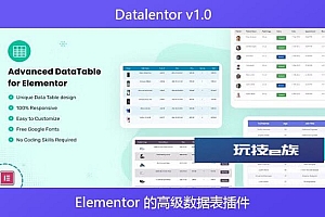 Datalentor v1.0 – Elementor 的高级数据表插件