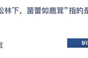 蚂蚁小课堂今日答案:生于松树下 菌蕾如鹿茸指的是哪种野生菌?