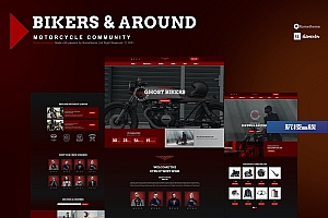 Bikers & Around – 摩托车俱乐部 Elementor 模板套件