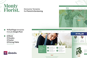 Monty Florist – F花卉精品和装饰 Elementor Template Kit