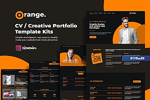 Orange CV/创意作品集 Elementor Template Kits