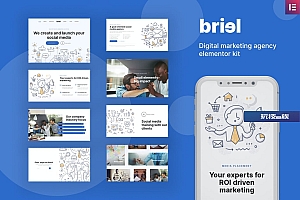 Briel – 数字营销机构Elementor模板工具包