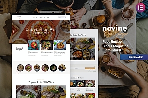 Novine – 食品食谱博客和杂志 Elementor Template Kit