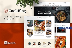CookBlog – 食物和个人博客Elementor Template Kit