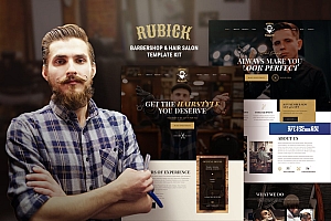 Rubick -理发店和美发沙龙Elementor Template Kit