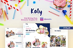 Katy – 儿童生日派对策划者和邀请 Elementor Template Kit