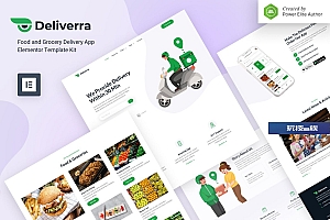 Deliverra – 食品和杂货配送应用 Elementor Template Kit