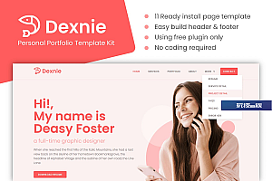 Dexnie – 个人作品集 Elementor Template Kit