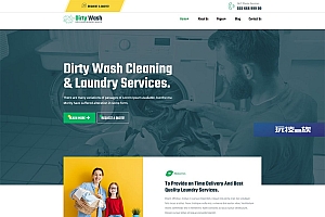 DirtyWash -干洗和洗衣服务Elementor Template Kit