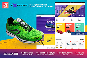 Extreme – 跑步运动鞋和衣服 Elementor Template Kit